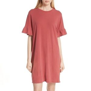 The Great Ruffle T-Shirt Dress in Vintage Poppy